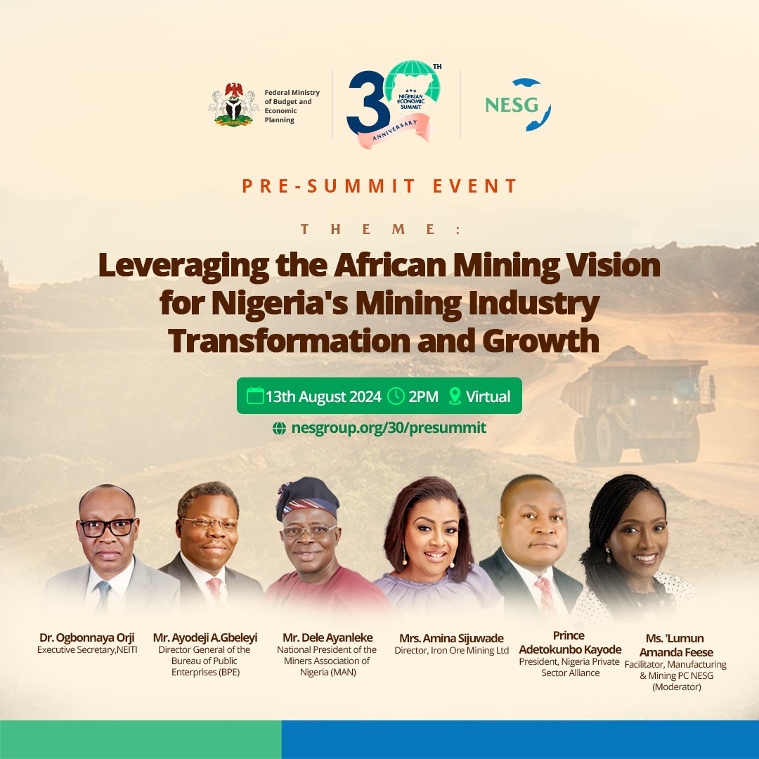 NESG Hosts NES 30 Pre-Summit Webinar on Transforming Nigeria’s Mining Industry